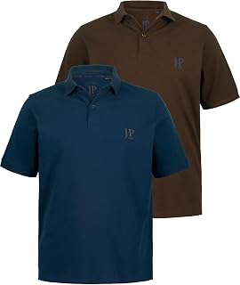 JP 1880 702560 Men's Large Sizes Plus Sizes Menswear L-8XL to 8XL Polo Shirt, Top, Button Placket, Shirt Collar, Pique