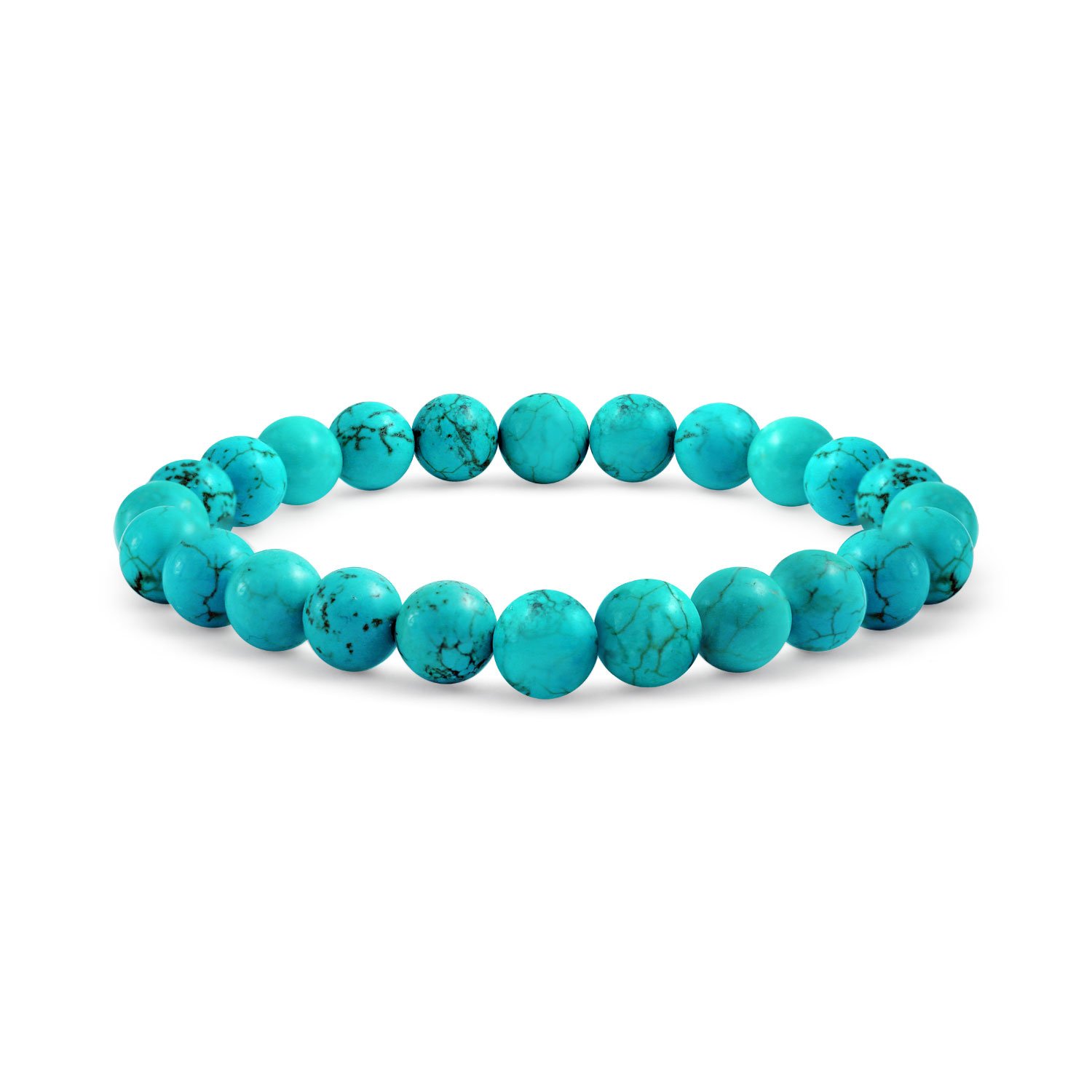 Natural Multi Color Gemstone 8MM Round Bead Stackable Stretch Bracelet