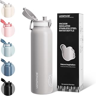 UZSPACE Stainless Steel Drinking Bottle 1 L (970 ml), Sports Water Bottle,