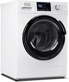 BLACK+DECKER Washer and Dryer Combo, 2.7 Cu. Ft. Capacity, BCW27MW, White | 2.7 Cu. Ft. All In One Washer and Dryer with LED Display & 16 Cycles, Washes up to 25.6 lbs., Dries up to 13.2 lbs.