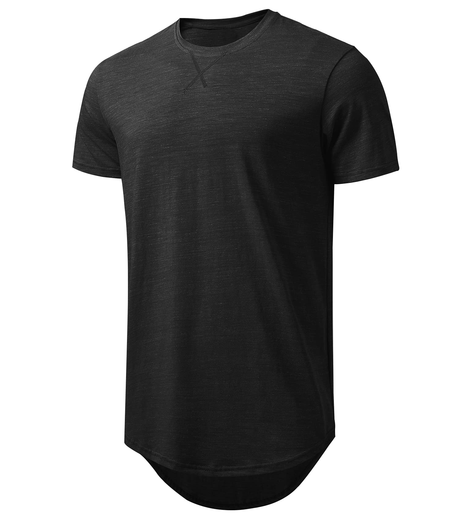 LETAOTAO Mens Longline Gym Muscle Bodybuilding Tshirts Hipster Reflective Line S