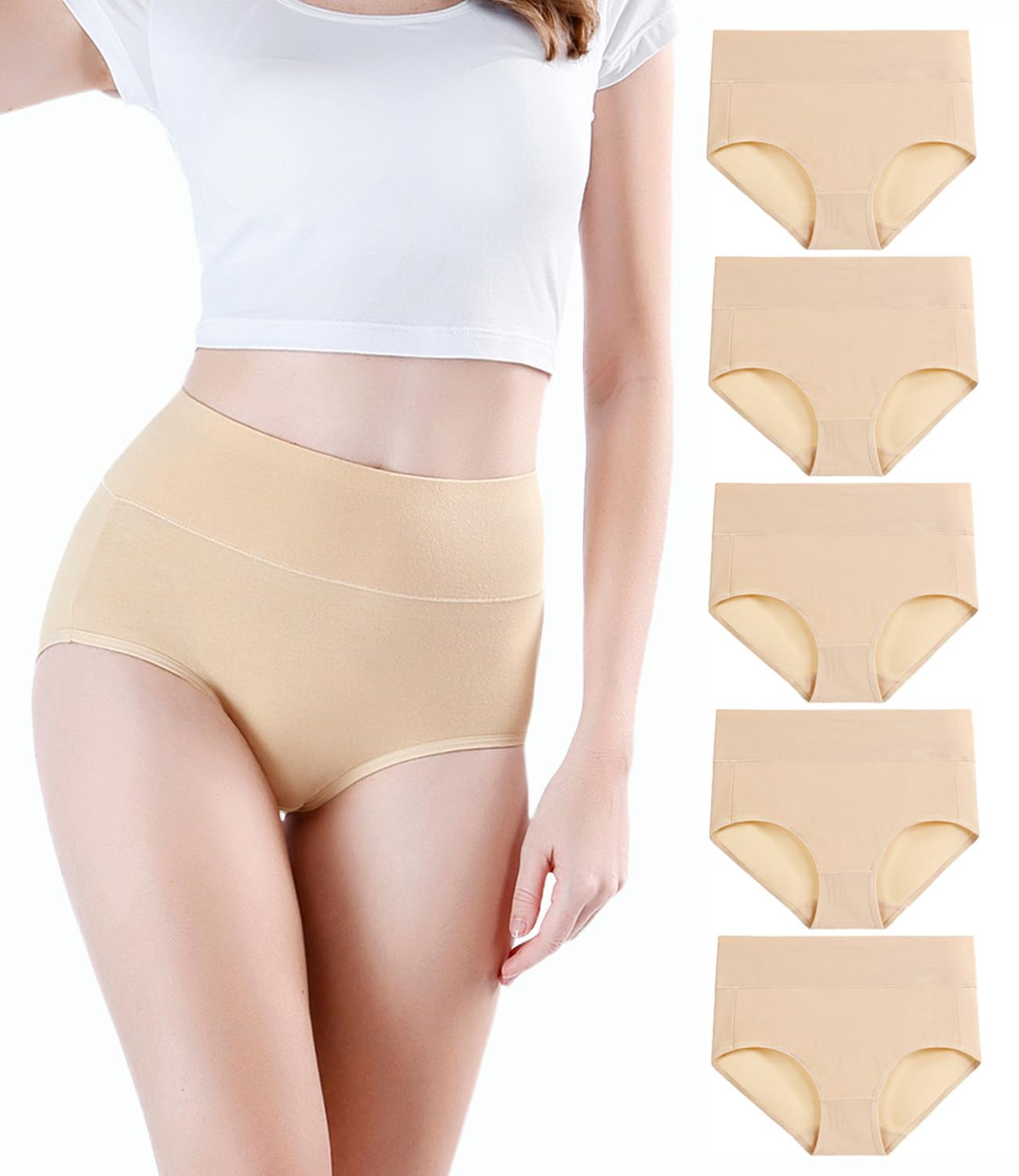 wirarpa Women's Knickers Cotton Full Briefs High Waisted Underwear Panties for W