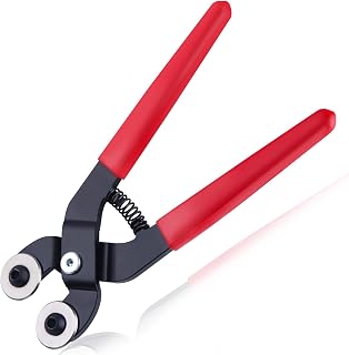 6.5" Small Glass Tile Nipper Heavy Duty Carbide Wheel Glass Mosaic & HD Ceramic Tile Nipper Soft Grip Handle Shipping Pliers Mini Mirror Cutter Hand Tool
