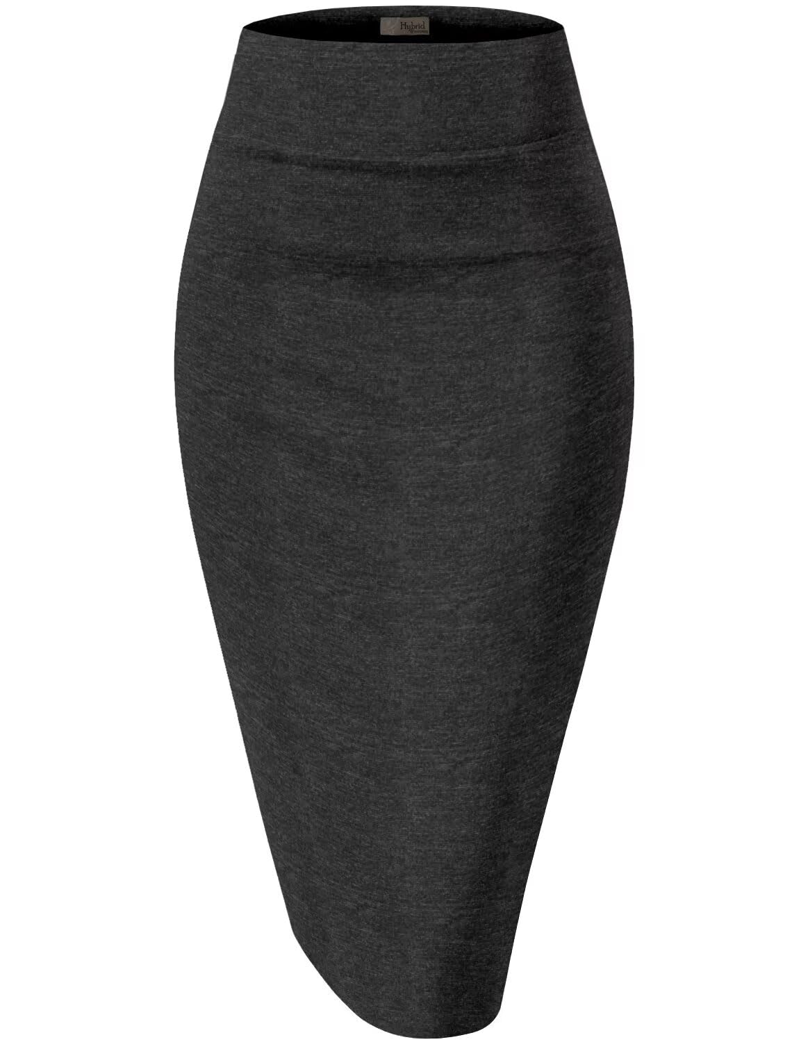 Hybrid & Company Women's Premium Nylon Ponte Stretch High Waist Pencil Suit Skir