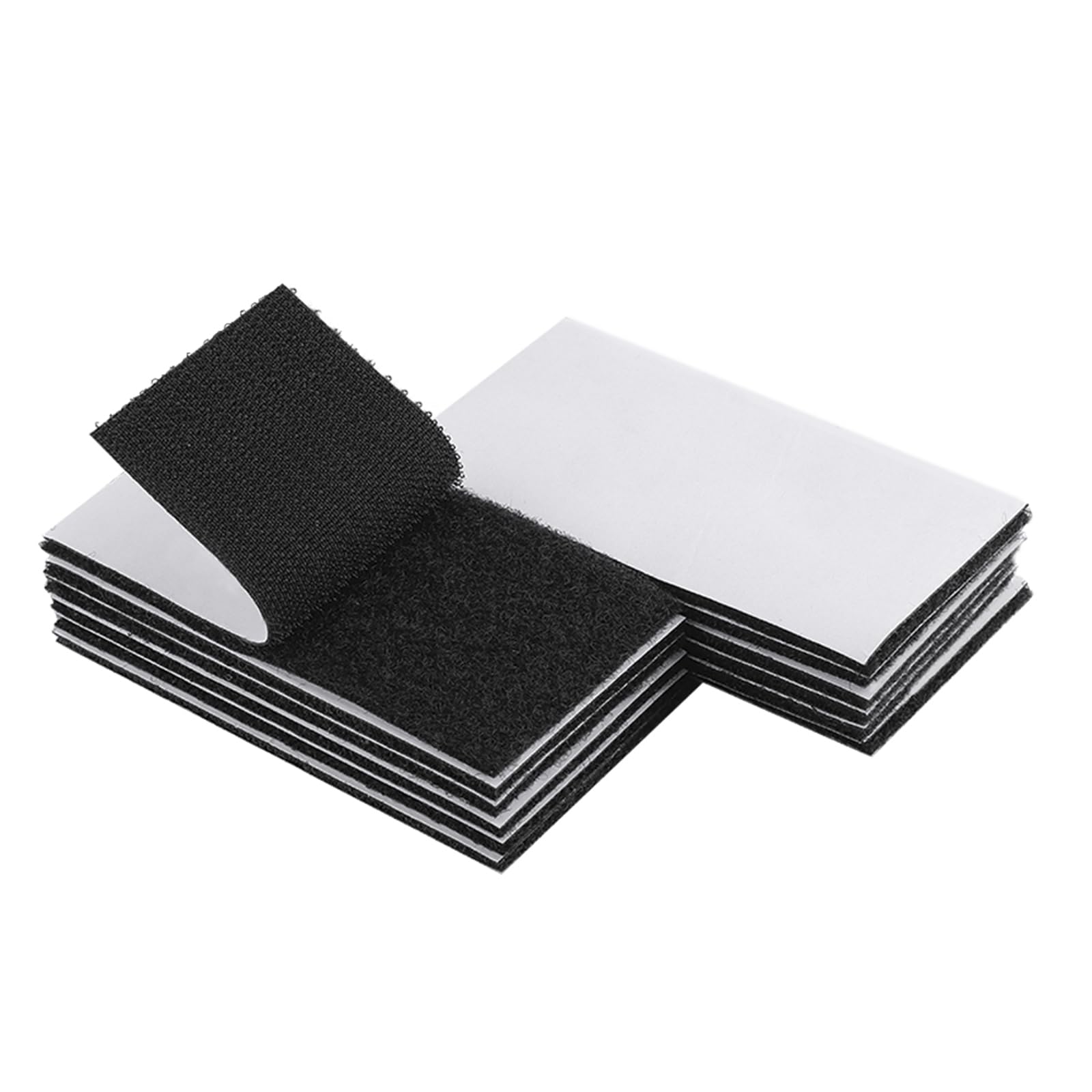 Melsan 2x4 Inch Adhesive Square Hook and Loop Tape - 12 Sets - Sticky Back Faste