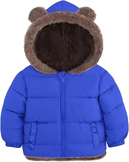 Kids4ever - Toddler Baby Boys Winter Fleece Coat Hooded Coat with Pockets Bear Ears 6 Months-5 Years
