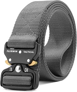 FAIRWIN Tactical Belt, Work Belts for Men Military Webbing Riggers Web Belt Heavy-Duty Quick-Release Buckle
