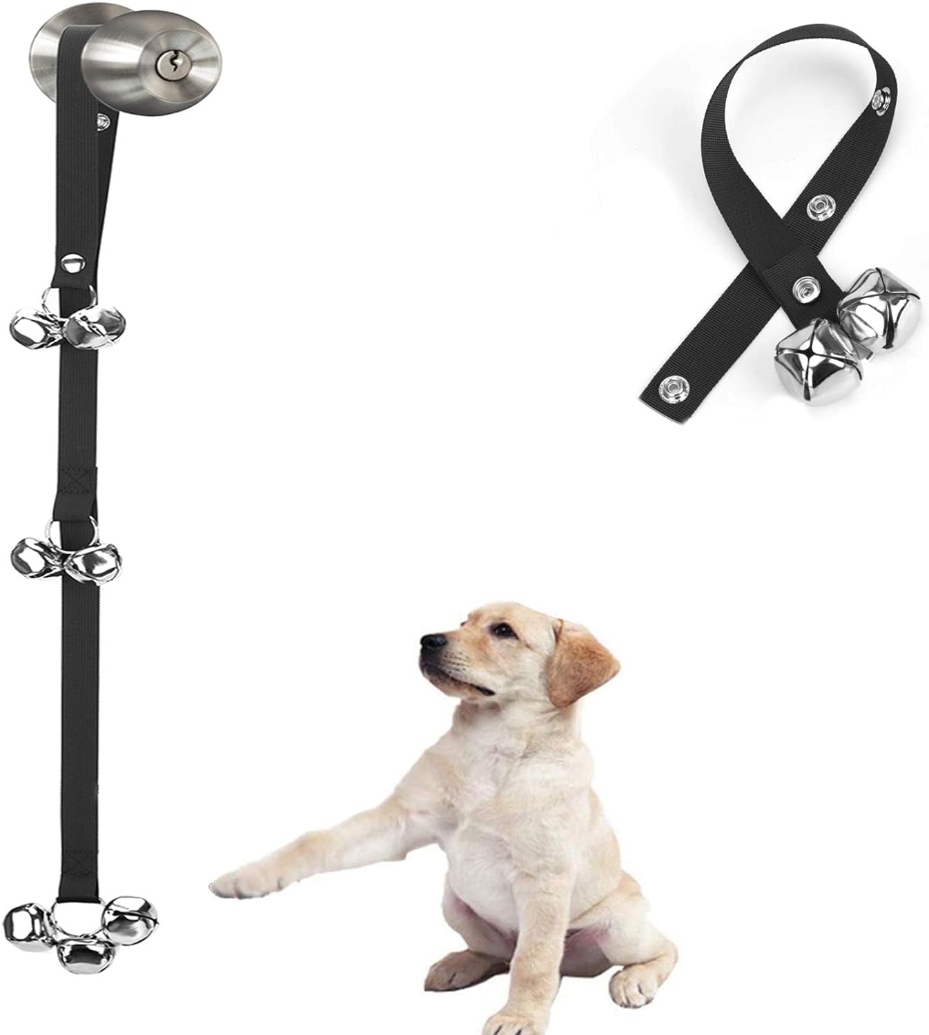 Luckyiren Upgraded Puppy Bells Dog Doorbells for Door Knob/Potty Training/Go Out