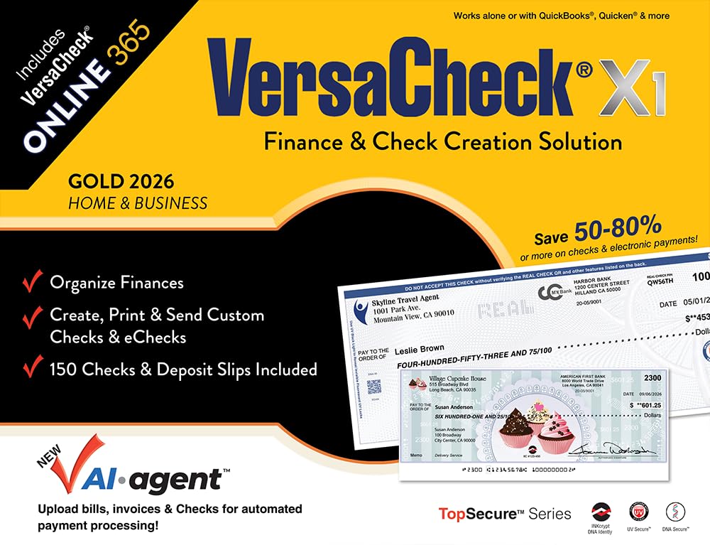 VersaCheck X1 Gold 2026 (Download) + VersaCheck ONLINE Gold 1yr Sub Bundle [PC D