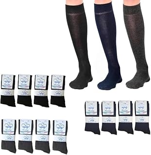 Infinity 9 or 6 pairs long socks man cotton Scotland thread elastic