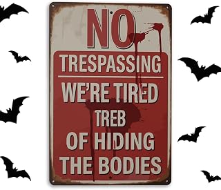Funny Gothic Tin Sign for Halloween Home Decor Gothic Bedroom Bedroom Gift for Women Men Friends Don't Transgress