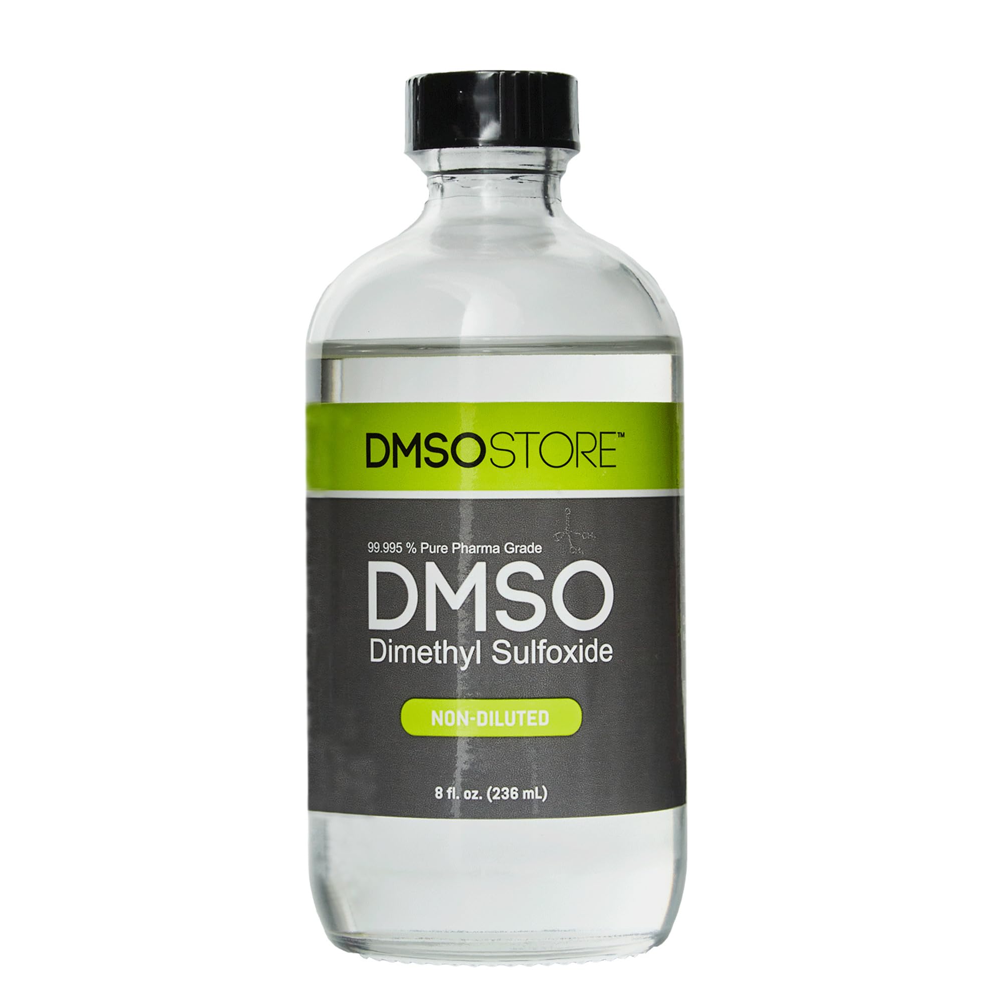 DMSO 8 oz. Glass Bottle Non-diluted 99.995% Pure Low Odor Pharma Grade Liquid Di
