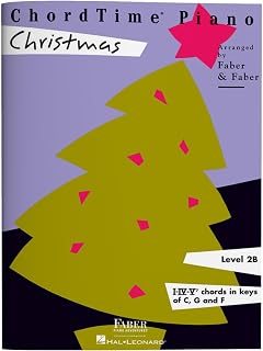 ChordTime Piano: Christmas Level 2B | Beginner Holiday Piano Songbook with Easy Sheet Music | Includes Rudolph, Jingle Bells, Silent Night | Faber Piano Recital Collection for Kids and Students