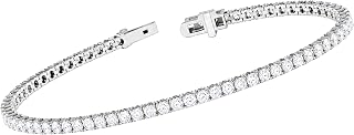 14K Gold and Silver 1 Ct to 20 Ct Lab Grown Diamond Tennis Bracelet