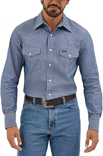 Wrangler Men's Authentic Cowboy Cut Western Work Shirt Big and Tall Sizes