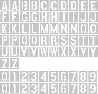 2 Pack -2 Inch Letter Stencils Set, 72 Reusable Stencils for Painting On Wood, Metal, Walls, Fabric, Rocks with Interlocking, Perfect for Banners, Sign Making &amp; DIY Art9(2 inch)