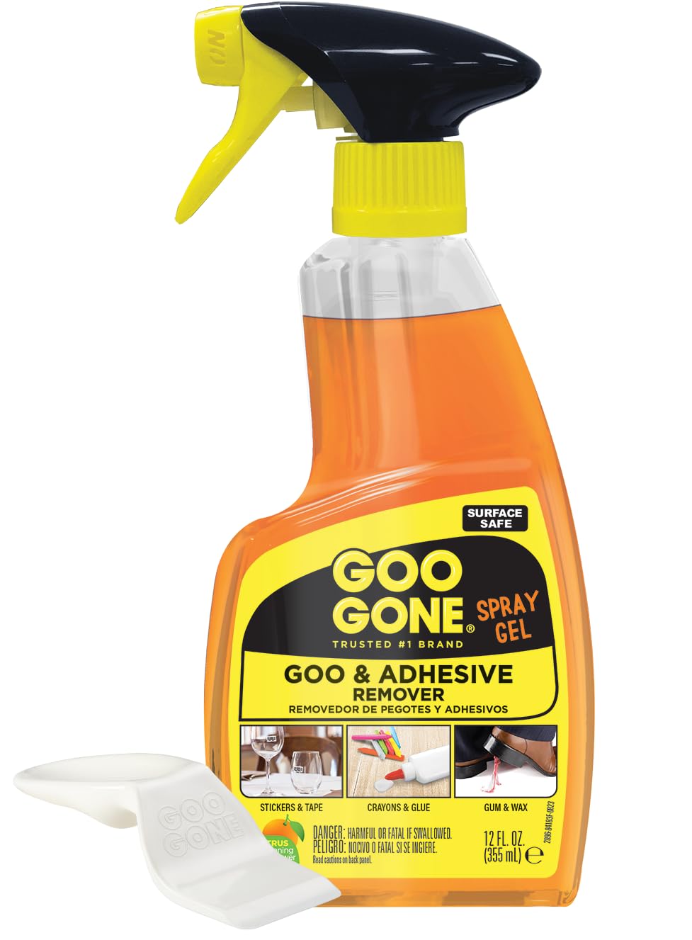 Goo Gone Adhesive Remover Spray Gel 12 Oz with Scraper, Surface Safe | Citrus Cl