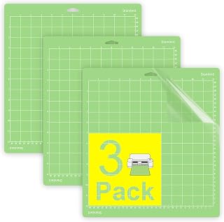 Gwybkq Standard Cutting Mat 12x12 in, 3 Pack Adhesive Sticky Green Mats | Compatible With Cricut Maker/Explore, Replacement Accessories for Crafts, DIY Gifts, Sticky Surfce keeps Materials Locked
