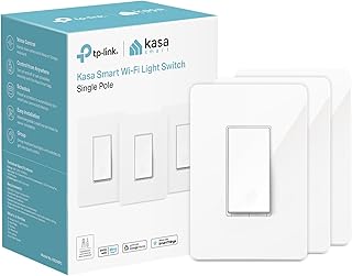 Kasa Smart Single Pole Light Switch by TP-Link (HS200P3) - Neutral Wire and 2.4GHz Wi-Fi Connection Required, Not Dimmer Switch, Works with Alexa and Google Home, No Hub Required, UL Certified, 3-Pack , White