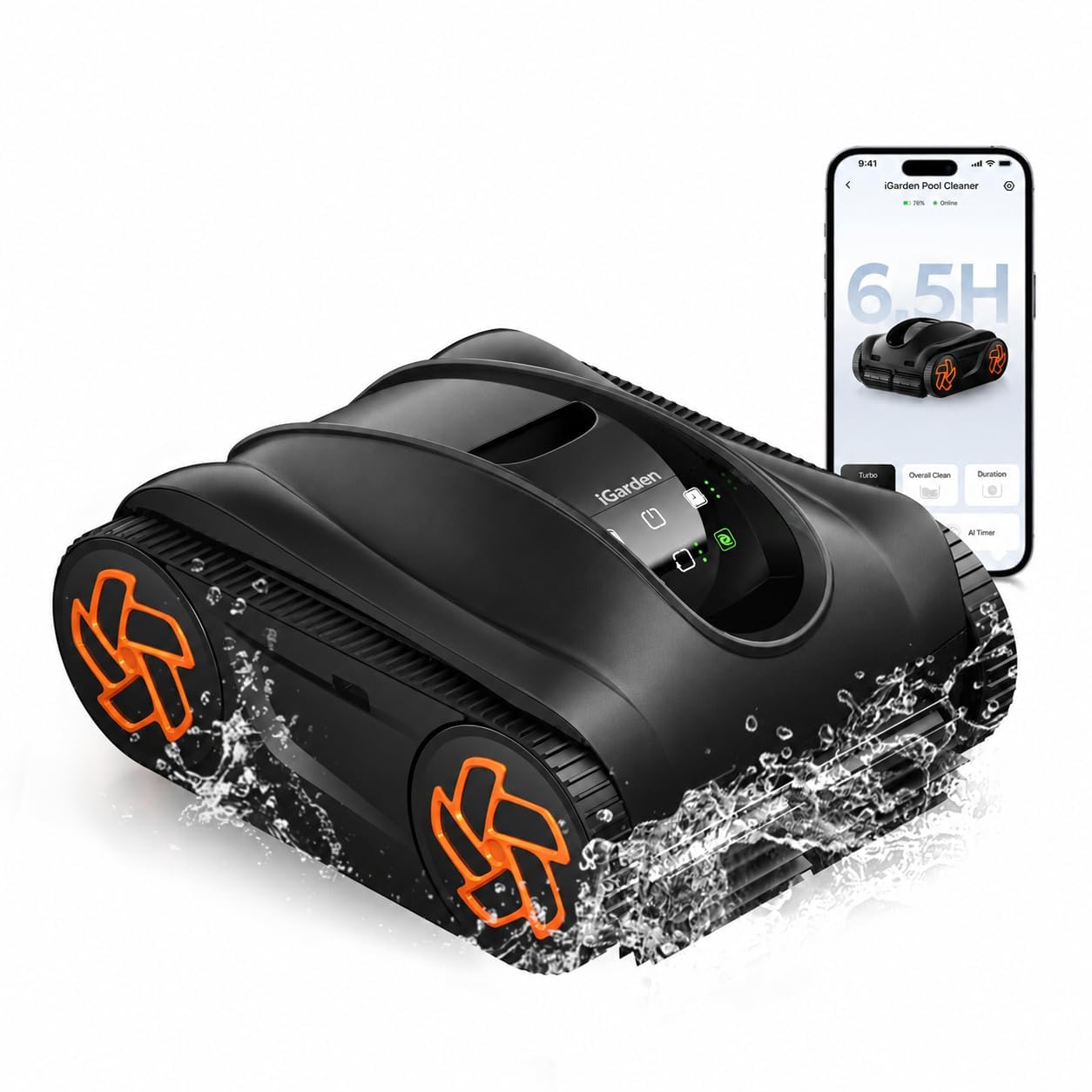 iGarden K Series 6.5H Robotic Pool Cleaner (Renewed)