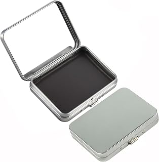 Kexinglu 2Pcs Magnetic Needle Holder Case, Built-in Magnet Storage Box for Sewing Craft Knitting Embroidery Organizers, Secures Needles Pins Needlepoint Scissors Under 3.2inch/8.1cm(Silver)