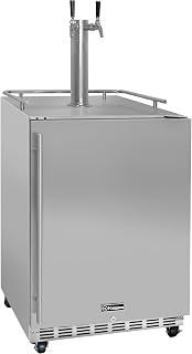Kegco Kegerator 24" Wide Dual Tap Stainless Steel Commercial Beer Dispenser HK38SSC-2