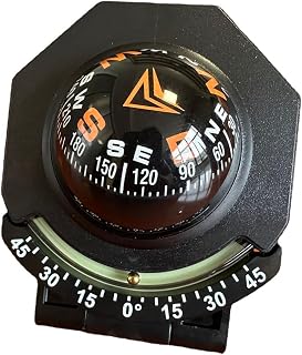 Car Dashboard Compass Ball Collapsible Automotive Compass with Slope Meter | Universal Luminous Folding Compass with Adhesive Tape for Boat Car Vehicle Navigation,Clear&amp;Readable Display,Easy to Install