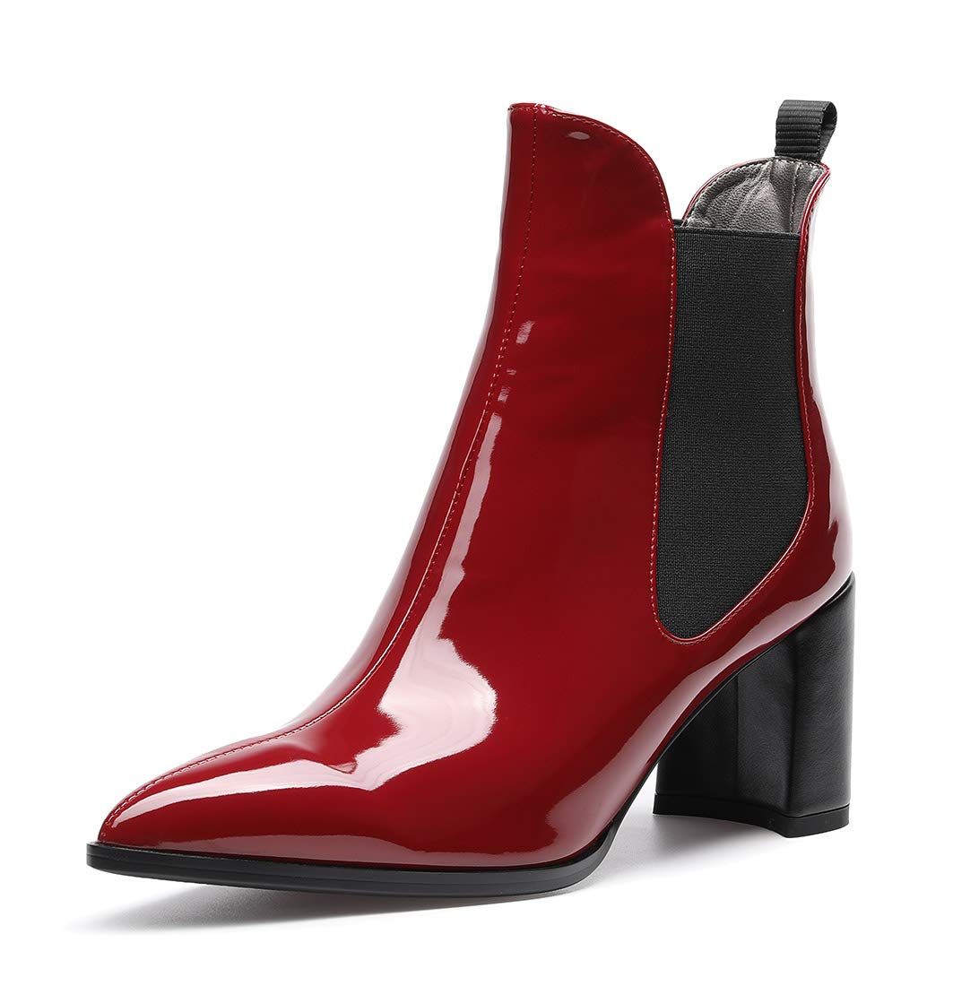 Castamere Women's Boots Wide Heel Chelsea Ankle Boots 7.5CM Mid Heel