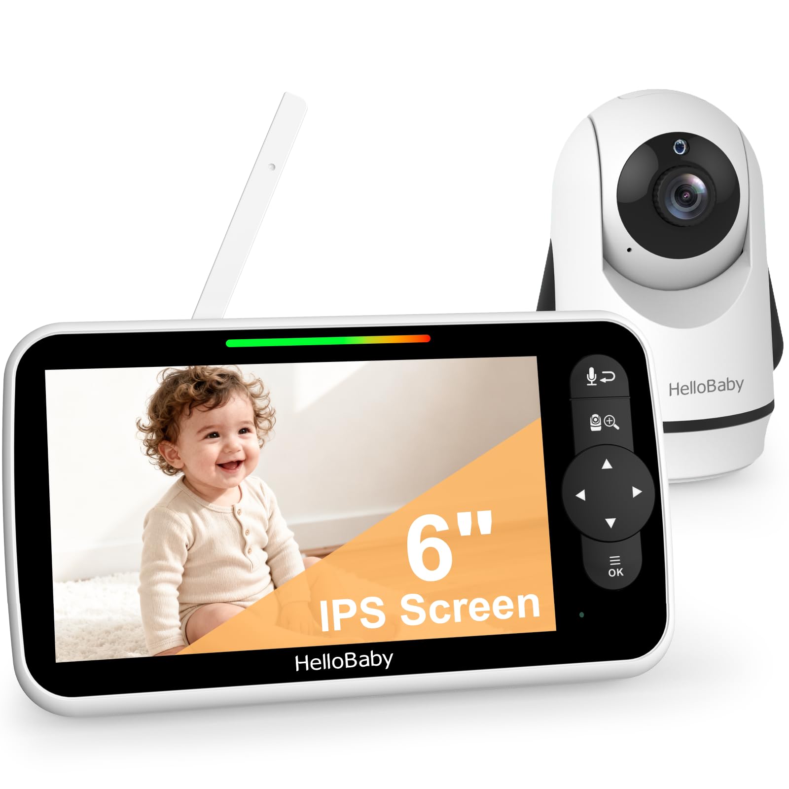 HelloBaby 6" Baby Monitor with Camera and Night Vision, 4000mAh Battery | No WiF