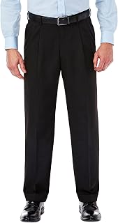 Haggar - Mynx Gabardine Hidden Expandable Waistband Classic Fit Front Pleated Dress Pant, Men's Classic