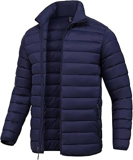 SPOSULEI Men Puffer Jacket Packable Lightweight Winter Jackets Coats Outdoor Waterproof Insulated Jackets