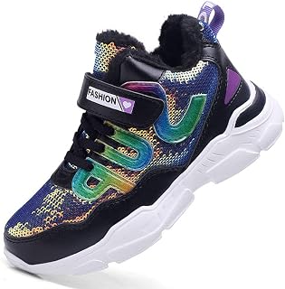 Girls' Fashion Light Sneakers Scratch Glitter Sneakers for Girls