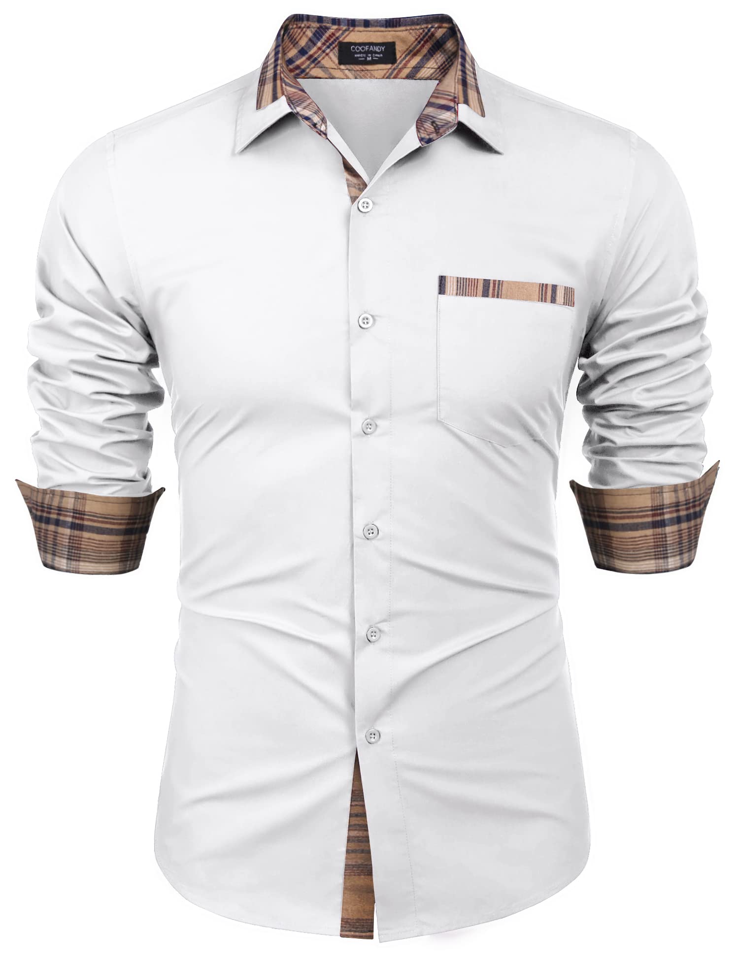 COOFANDY SHIRT メンズ US サイズ: X-Large カラー: ホワイト