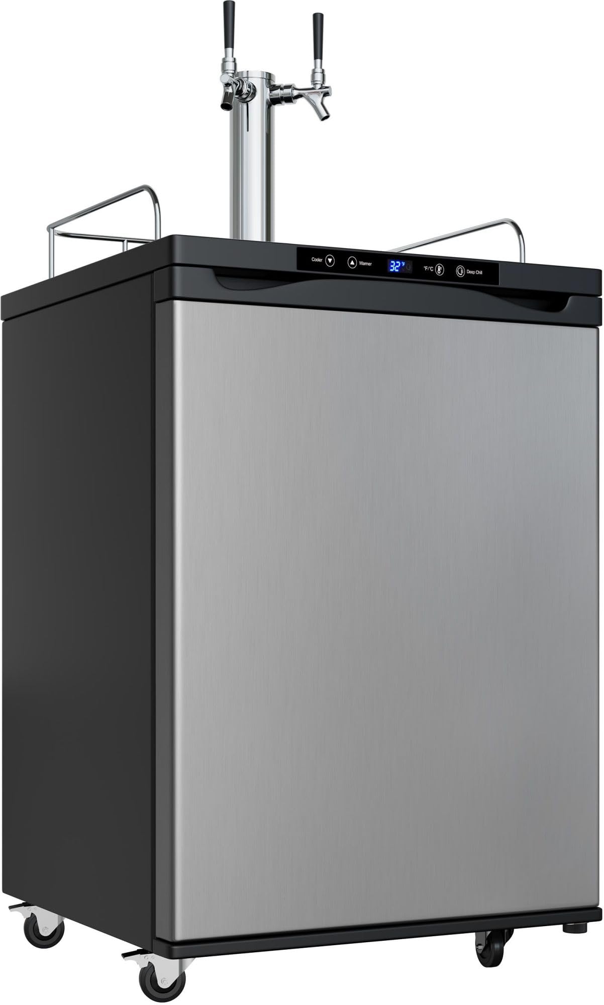 EdgeStar 24 Inch Wide Dual Tap Kegerator | Freestanding Only, Reversible Door, S