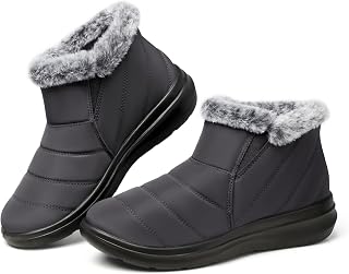 SHIBEVER Stivali invernali impermeabili da donna: scarpe da neve da donna, foderate in pelliccia, calde e isolate