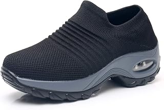 Slow Man Women's Walking Shoes Sock Sneakers - Mesh Slip On Air Cushion Lady Girls Modern Jazz Dance Easy Shoes Platform Loafers