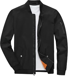 TBMPOY Men's Lightweight Bomber Jackets Light Track Jackets Casual Fall Windbreaker Outdoor Golf Fashion Coat for Men