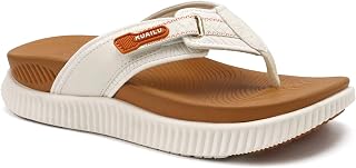 KuaiLu Womens Orthotic Cushion Flip Flops Sandals With Arch Support Footbed