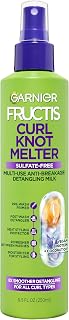 Garnier Fructis Curl Knot Melter Multi-Use Anti-Breakage Detangling Milk, Moisturizing Detangler Spray and Heat Protectant For All Curl Types, Made with Vegan Protein &amp; Coconut Oil, 8.5 Fl Oz
