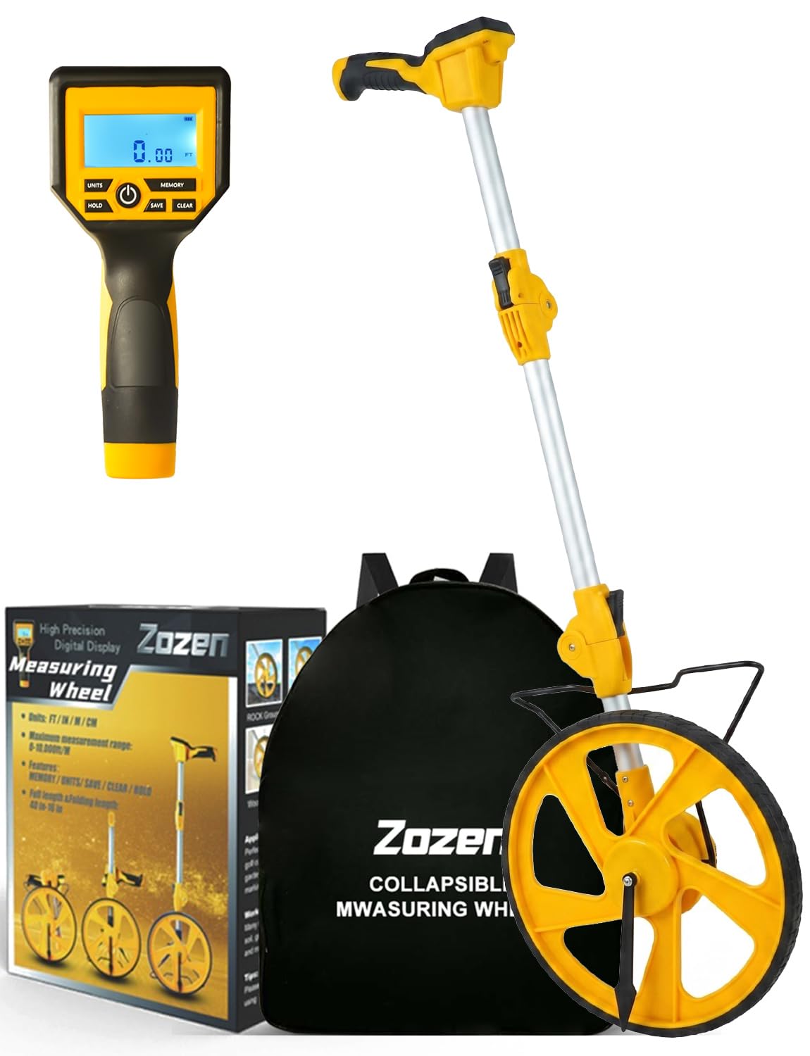 Zozen Measuring Wheel Digital Display, Imperial & Metric, High Precision | 3-Sec