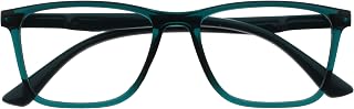 OPULIZE NYX Blue Light Blocking Reading Glasses - Rectangular Frame - UV Anti-Glare Eyewear - Improve Sleep Computer Gaming - Reduce Headaches Eyestrain Protection - Rectangular Frame - Mens Womens