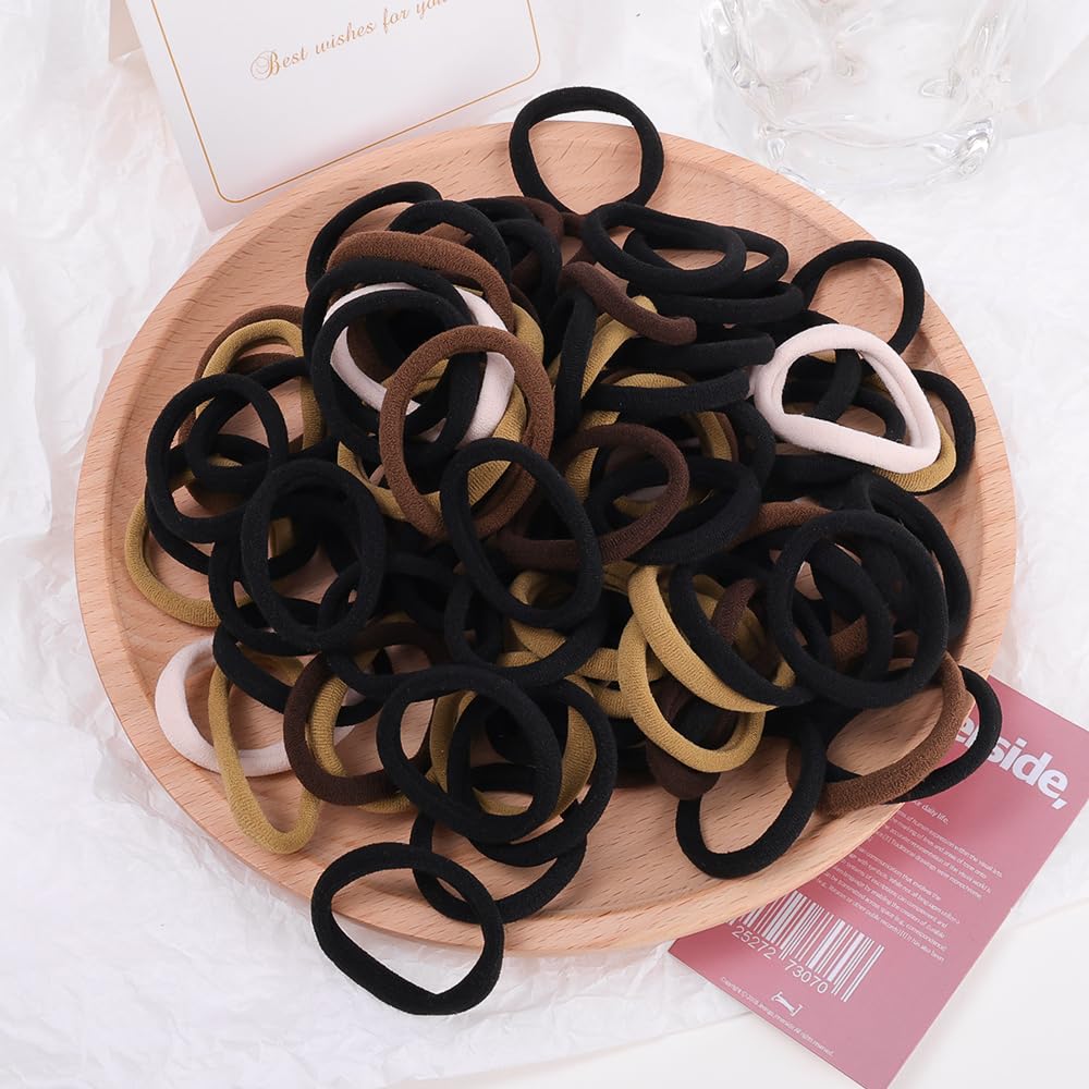 100pcs Rubber Bands Hair Bands Soft Elastic Hair Accessories Hair Ties Elastic N