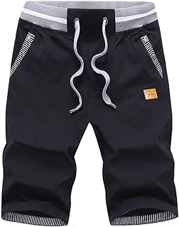 Tansozer Men's Shorts Casual Classic Fit Drawstring Summer Beach Shorts with Elastic Waist and Pockets