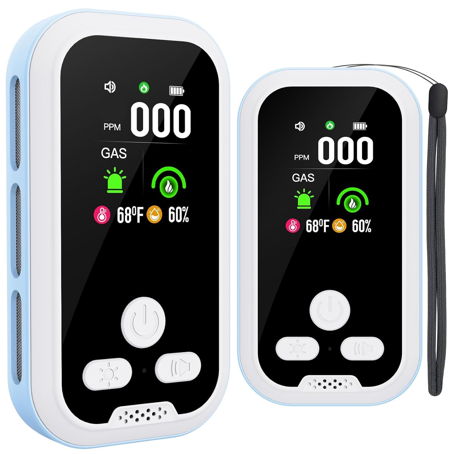 2 Pack Upgrade Plug‑in Air Quality Home Sense Detector HD Display Blue | Built‑i