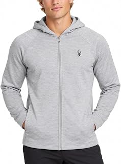 Spyder Mens Casual Hoodies - Breathable UPF 30+ Full Zip Scuba Knit Top