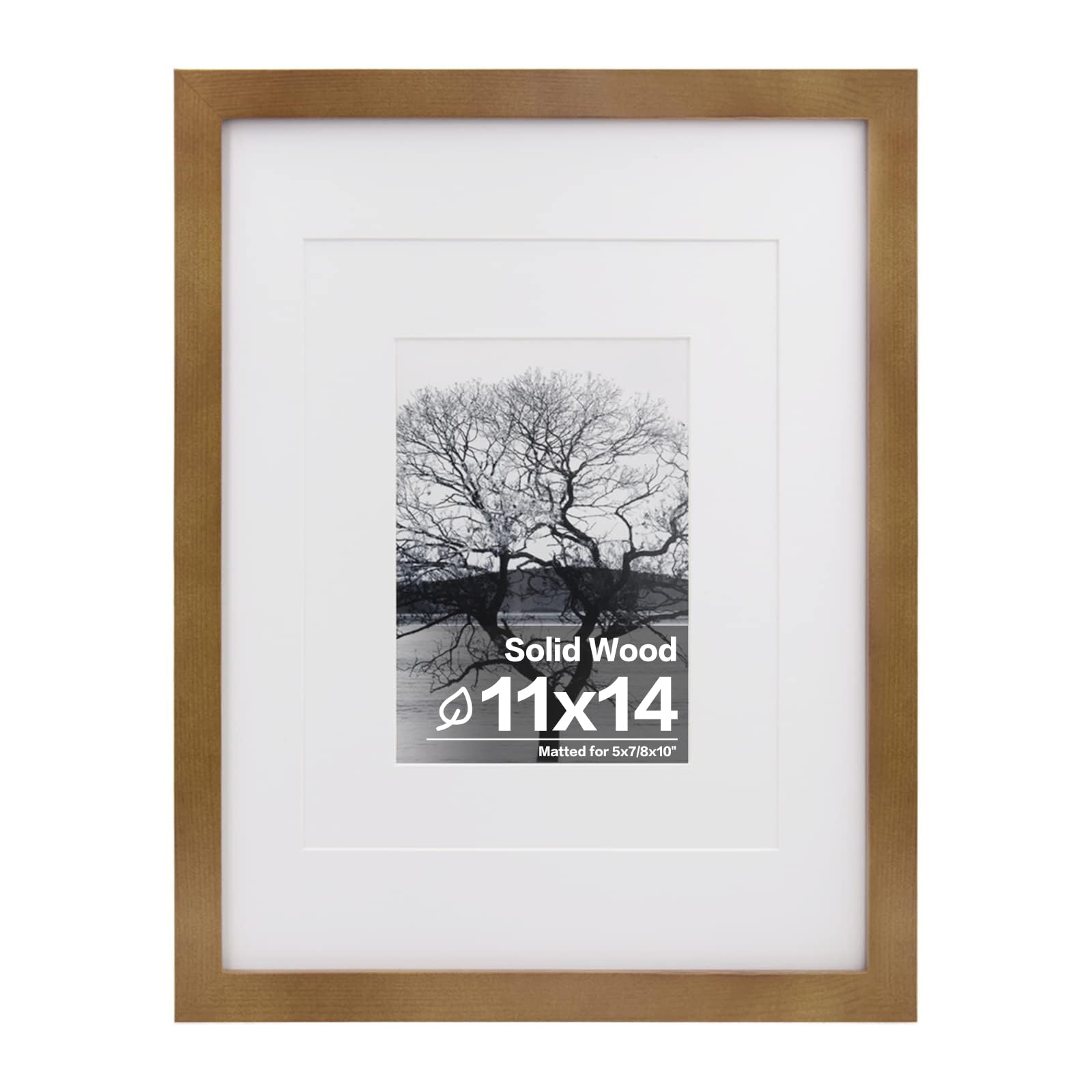 Egofine 11x14 Picture Frame Made of Solid Wood with Plexiglass, Display Pictures