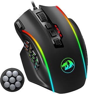 Redragon M901K RGB Wired MMO Gaming Mouse, Black