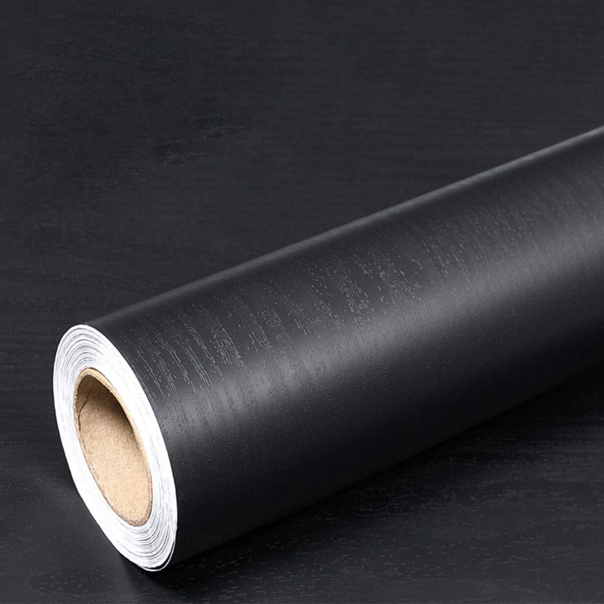17.51" X 118"Black Wood Wallpaper Decorative Self Adhesive Vinyl Film Furniture 