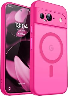 CANSHN Magnetic Case for Google Pixel 9, Hot Pink