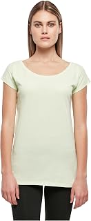 Build Your Brand Ladies Wide Neck Tee, modisches T-Shirt für Frauen aus Baumwolle erhältlich in vielen Farben, Größen XS-5XL